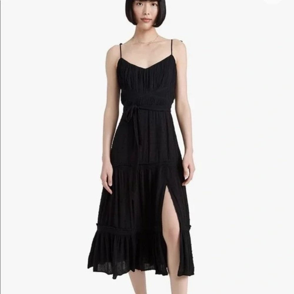 PAIGE Inesa Midi Dress Black Small NWT